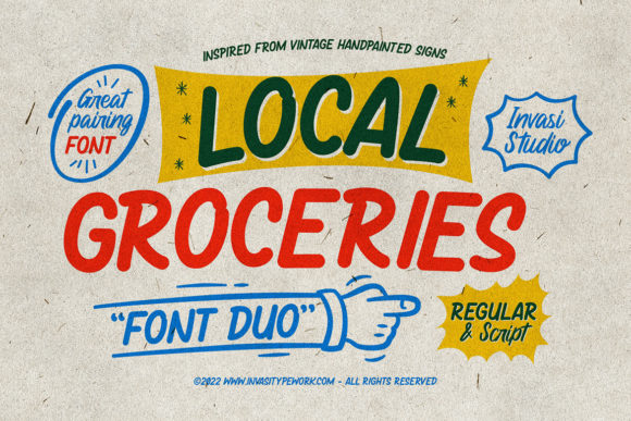 Local Groceries Font for Editorial Design and Branding